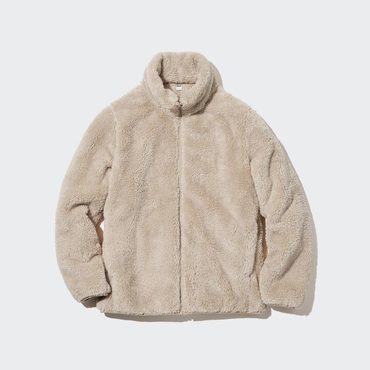 chaquetas uniqlo fluffy fleece con cremallera para mujer verde oscuro