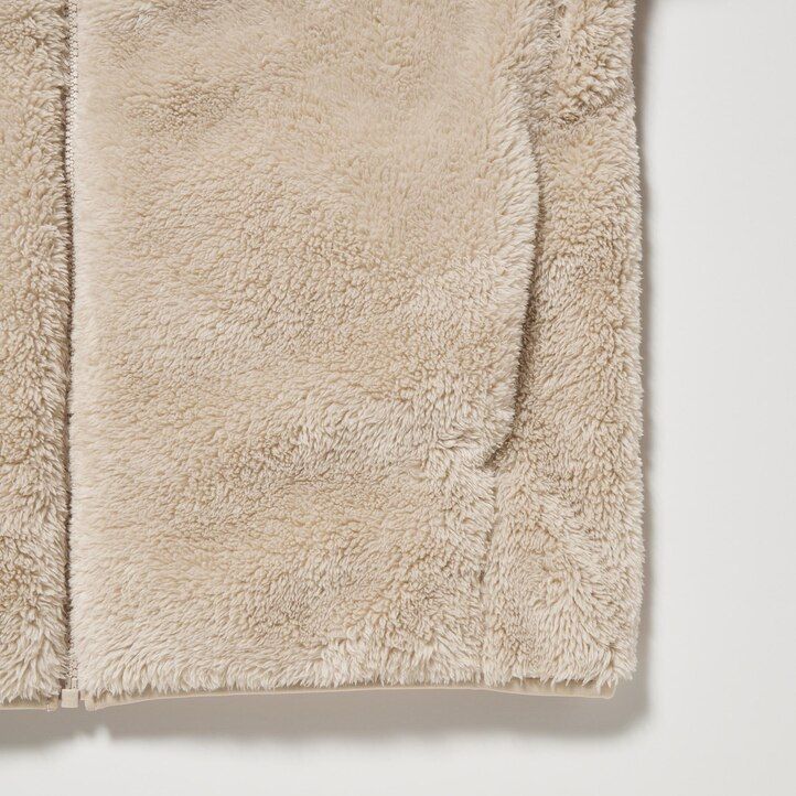 chaquetas uniqlo fluffy fleece con cremallera para mujer verde oscuro
