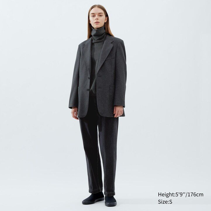 chaquetas de punto uniqlo en marrón oscuro para mujer