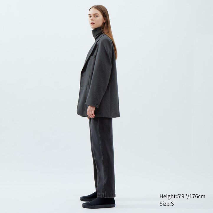 chaquetas de punto uniqlo en marrón oscuro para mujer