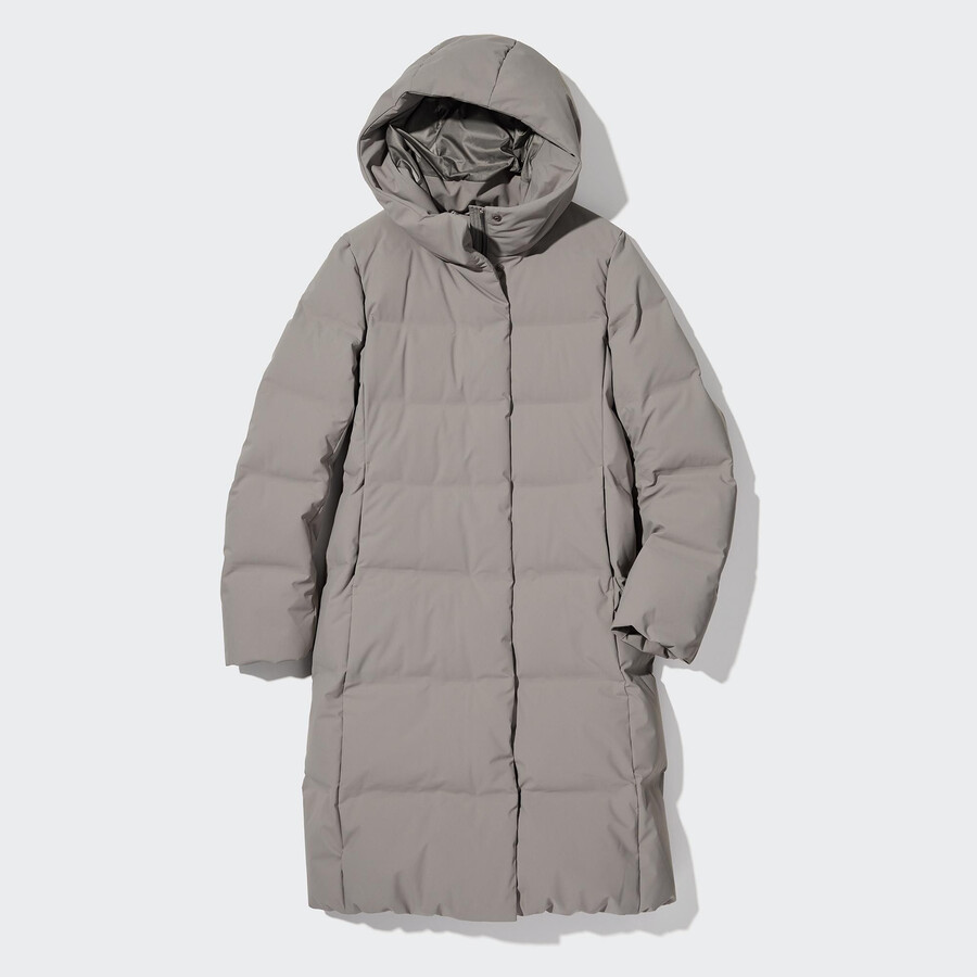 chaquetas de plumón sin costuras uniqlo grises para mujer