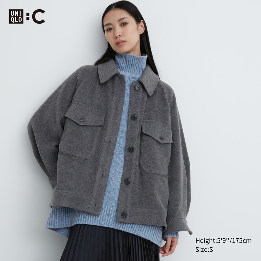 chaquetas oversize grises de uniqlo para mujer