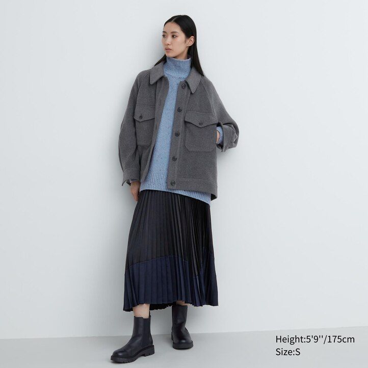 chaquetas oversize grises de uniqlo para mujer