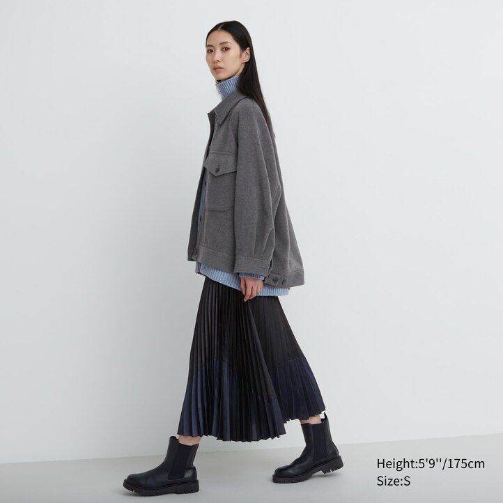 chaquetas oversize grises de uniqlo para mujer