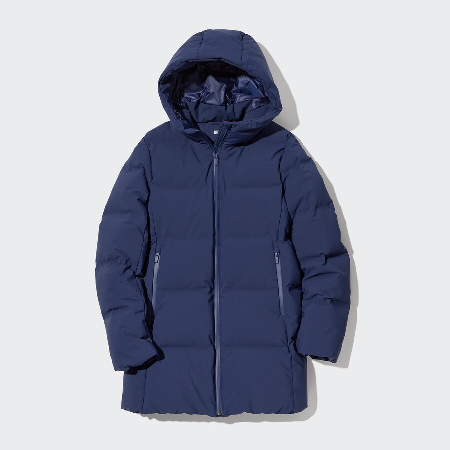 chaquetas de plumón sin costuras uniqlo azules para mujer