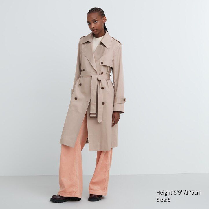 chaquetas uniqlo trench para mujer azul marino