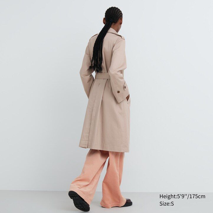 chaquetas uniqlo trench para mujer azul marino