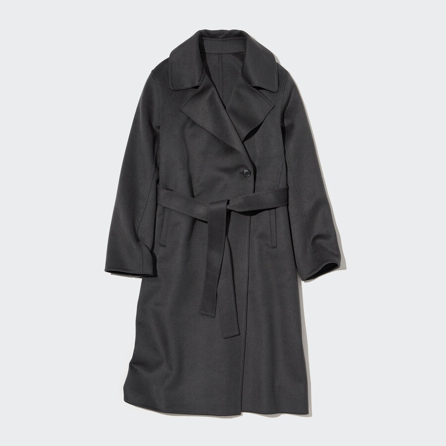 chaquetas extragrandes de mezcla de lana uniqlo grises para mujer