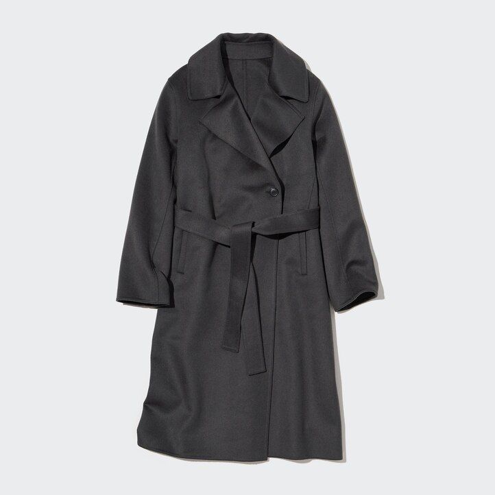 chaquetas extragrandes de mezcla de lana uniqlo grises para mujer