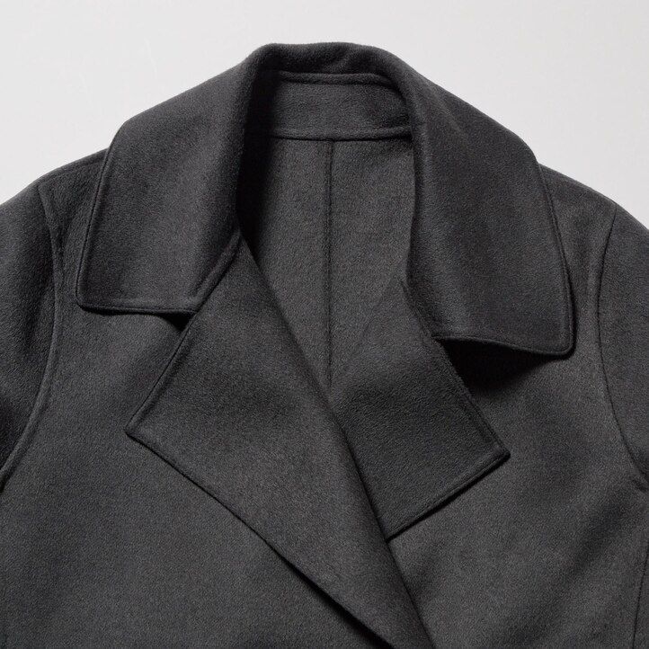 chaquetas extragrandes de mezcla de lana uniqlo grises para mujer