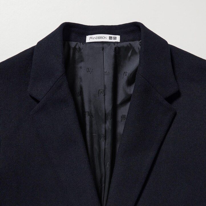 chaquetas de botonadura sencilla uniqlo para mujer en azul marino