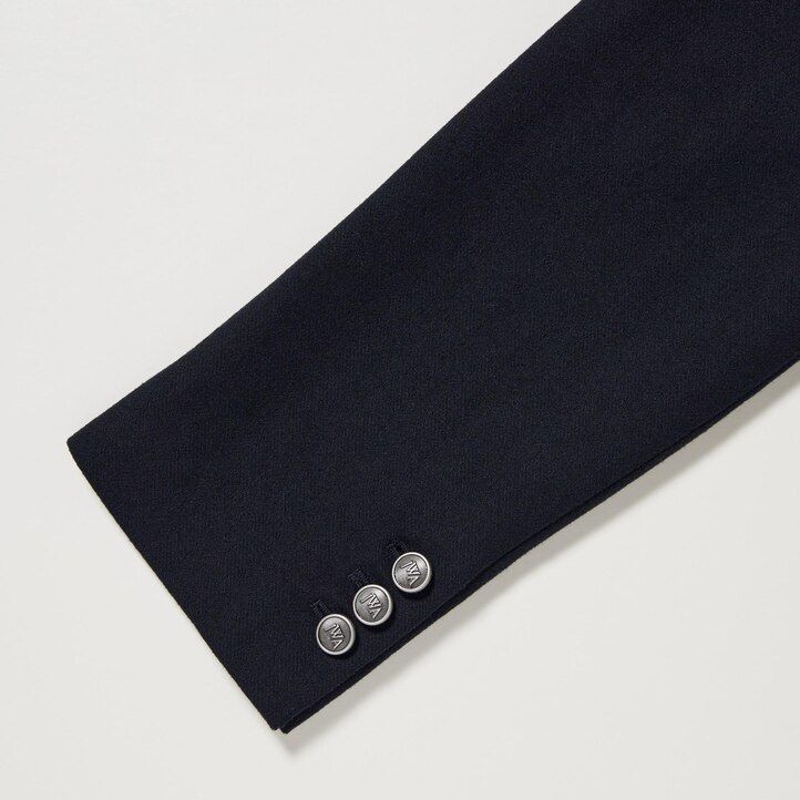 chaquetas de botonadura sencilla uniqlo para mujer en azul marino