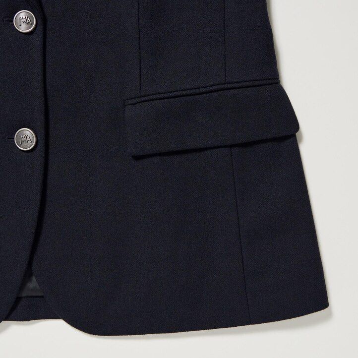 chaquetas de botonadura sencilla uniqlo para mujer en azul marino