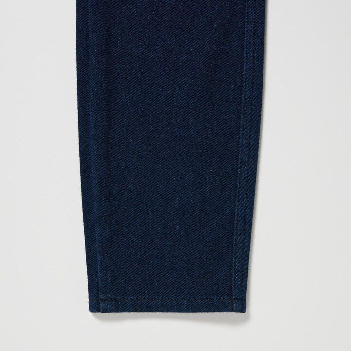 vaqueros cortos de tiro alto y ultraelásticos uniqlo para mujer en azul