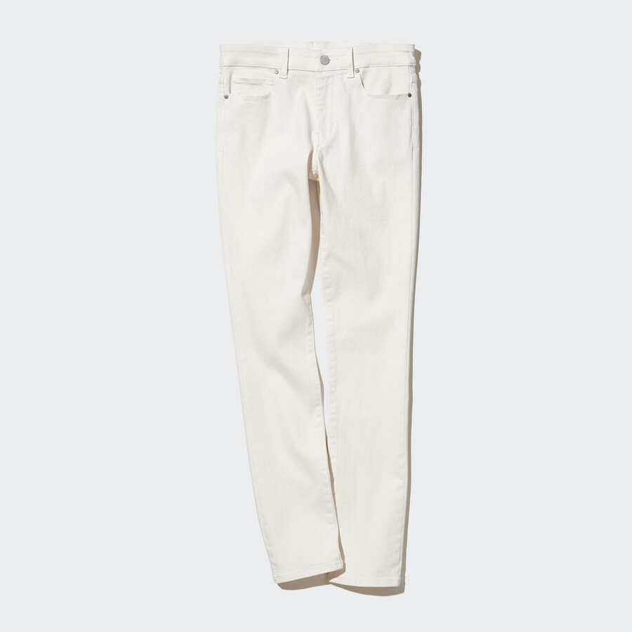 vaqueros ajustados ultraelásticos uniqlo para mujer color blanco