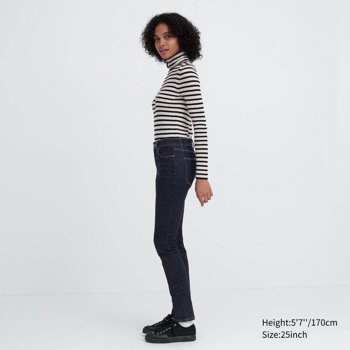 vaqueros ajustados ultraelásticos uniqlo para mujer color blanco