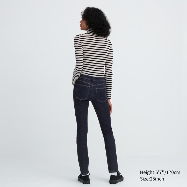 vaqueros ajustados ultraelásticos uniqlo para mujer color blanco