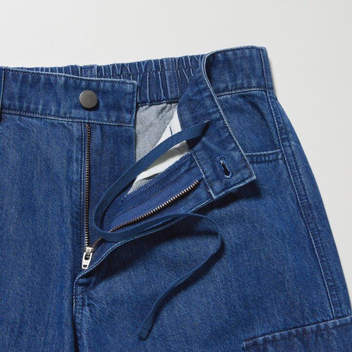 vaqueros uniqlo denim wide straight legrgo para mujer en azul