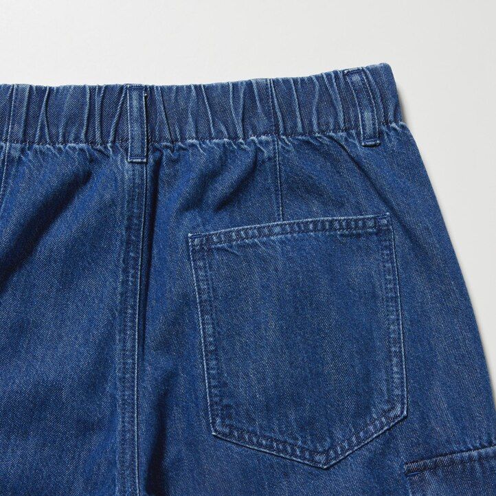 vaqueros uniqlo denim wide straight legrgo para mujer en azul