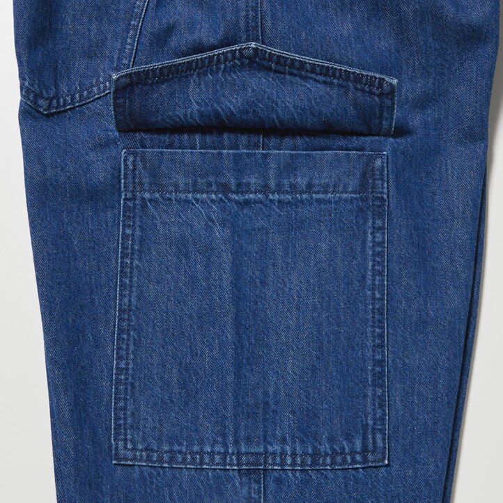 vaqueros uniqlo denim wide straight legrgo para mujer en azul