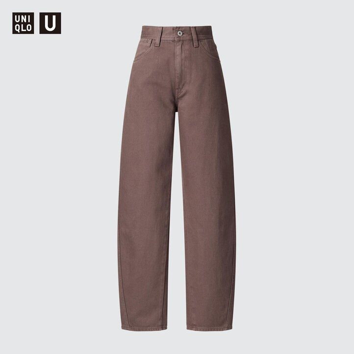 vaqueros curvos uniqlo para mujer en color oliva