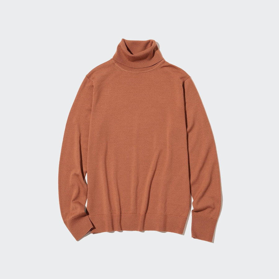 jerséis de mujer uniqlo naranjas de merino extrafino 100