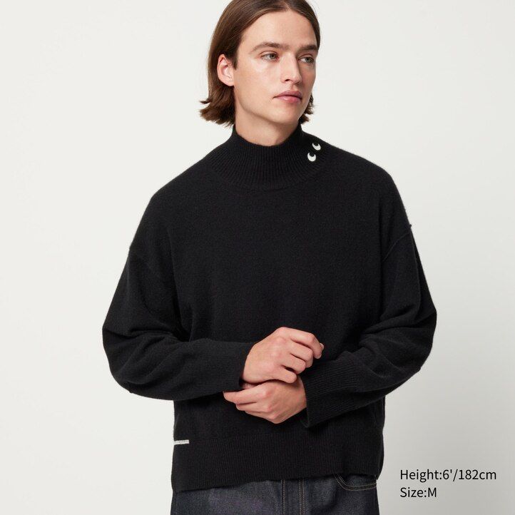 suéteres de cuello alto uniqlo 100pctshmere para mujer negros