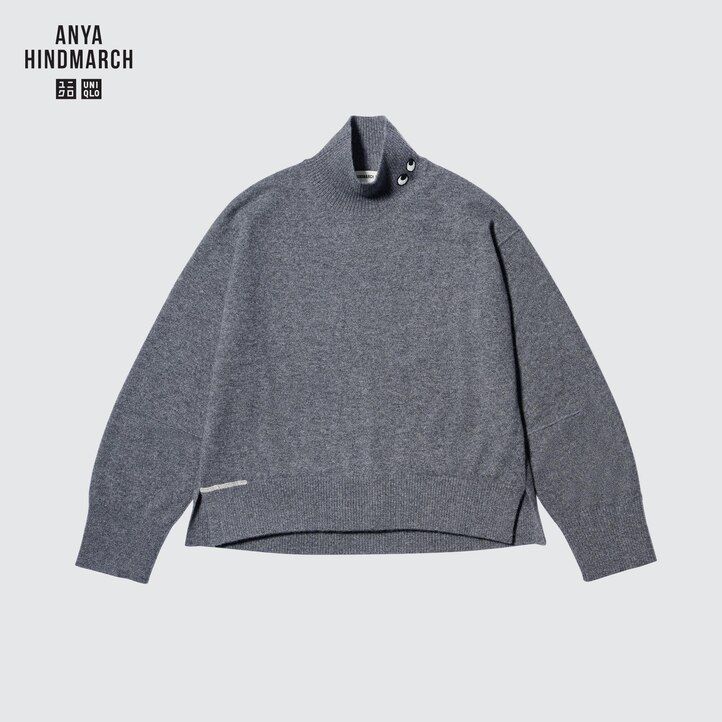 suéteres de cuello alto uniqlo 100pctshmere para mujer negros
