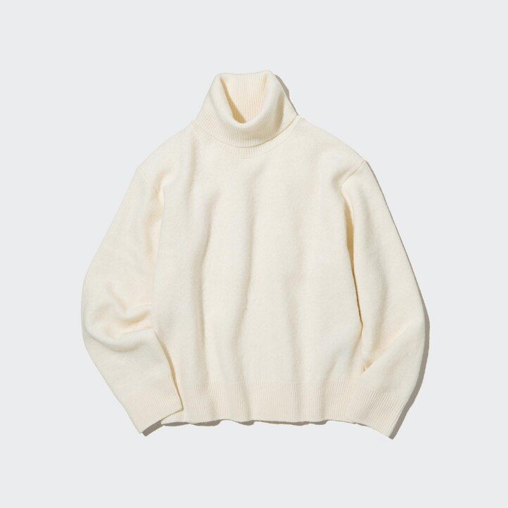 suéteres de lana de cordero uniqlo 100 rosa para mujer