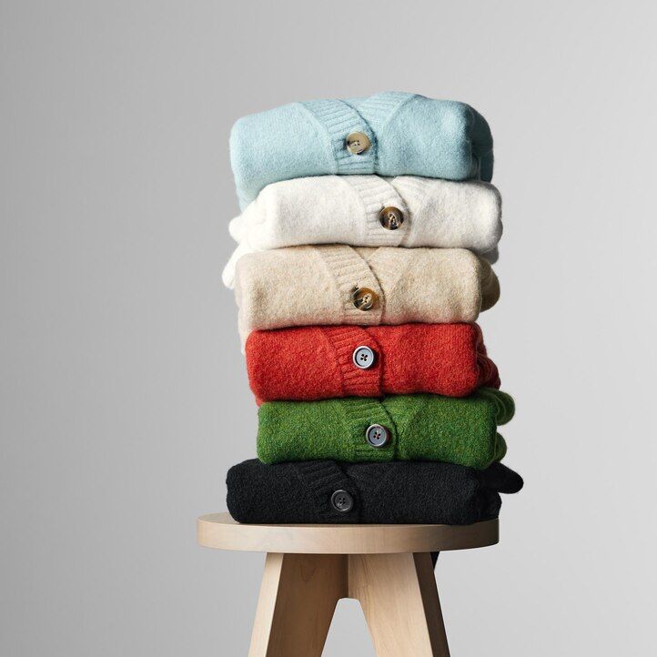 suéteres de hilo souffle de uniqlo para mujer color rojo