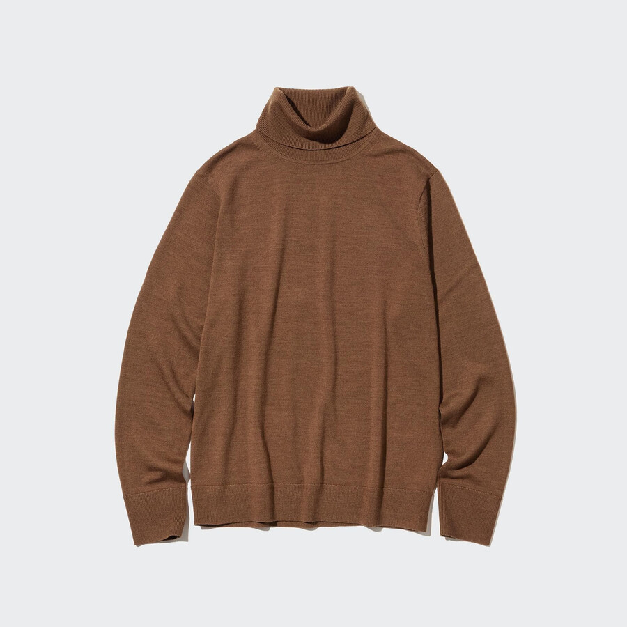 suéteres uniqlo de merino extrafino 100 para mujer color marrón