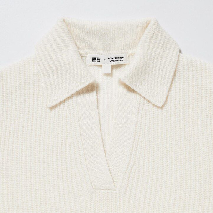 jerséis de punto de lana de cordero uniqlo blancos para mujer