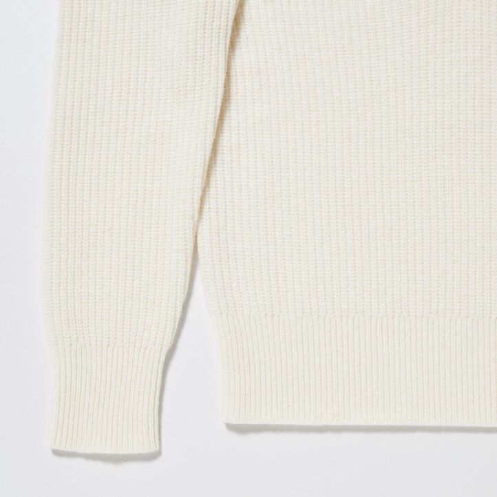 jerséis de punto de lana de cordero uniqlo blancos para mujer