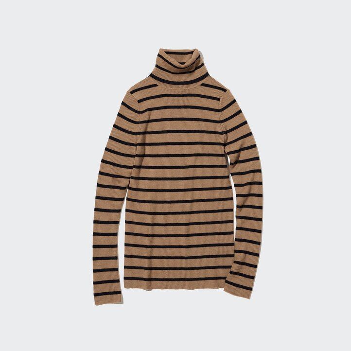 suéteres uniqlo blancos de canalé de merino extrafino 100 para mujer