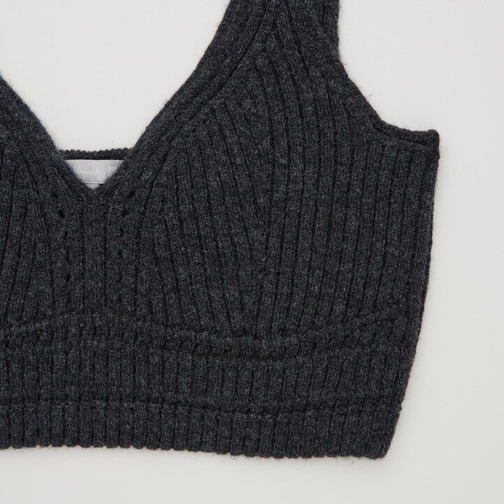 suéteres de punto 3d acanalados sin costuras uniqlo para mujer gris oscuro