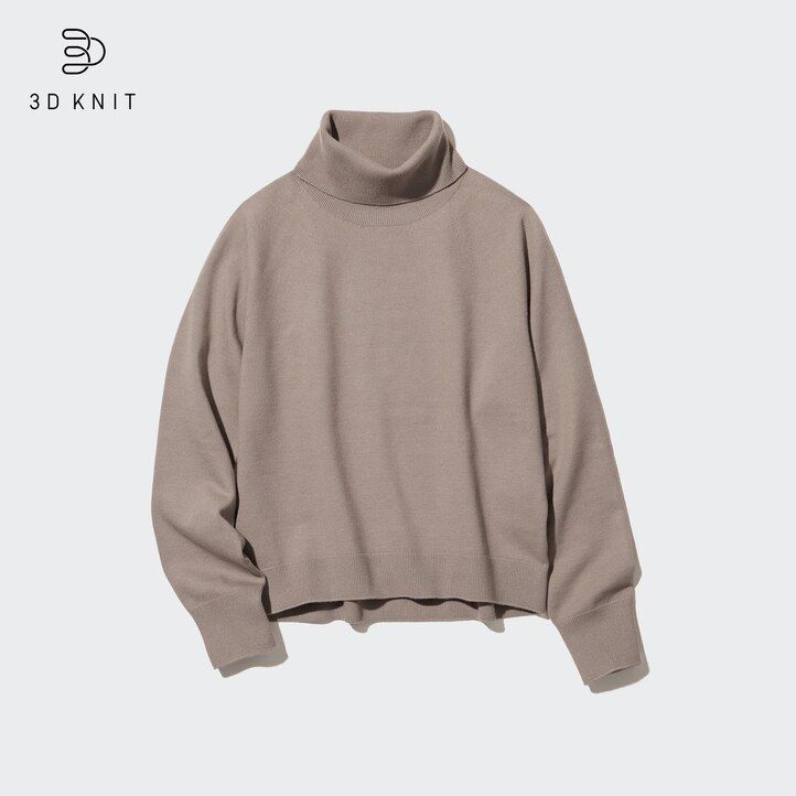 jerséis uniqlo 3d knit seamless souffle yarn para mujer en beige