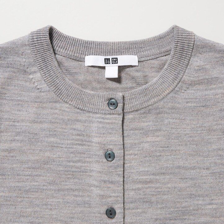 suéteres de cuello redondo uniqlo 100 merino extrafino para mujer color rojo