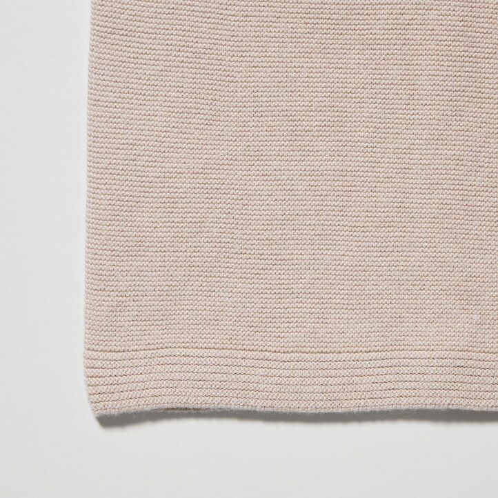 suéter uniqlo de punto 3d de algodón sin costuras con cuello redondo para mujer blanco