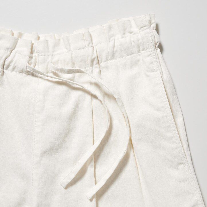 pantalones cortos de lino y algodón uniqlo para mujer en beige