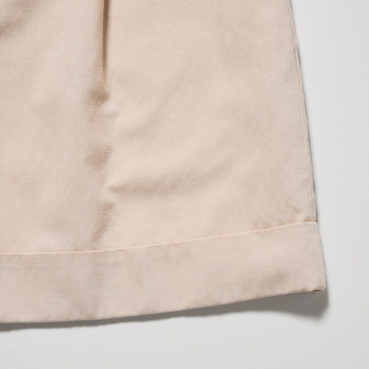 pantalones cortos de cintura alta de mezcla de lino uniqlo para mujer color blanco
