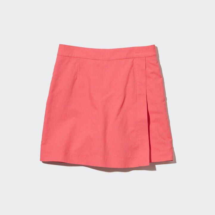 falda pantalón de mezcla de lino uniqlo rosa para mujer