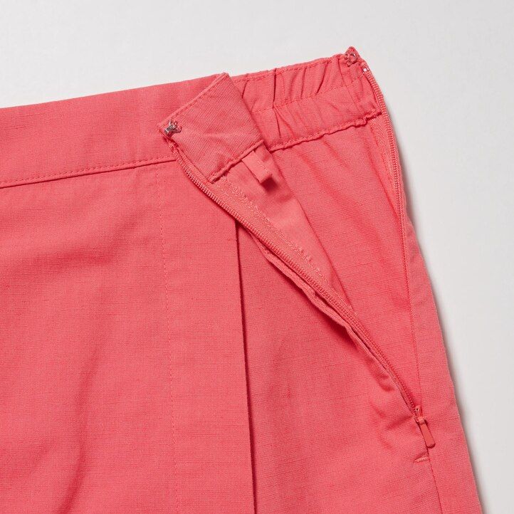 falda pantalón de mezcla de lino uniqlo rosa para mujer