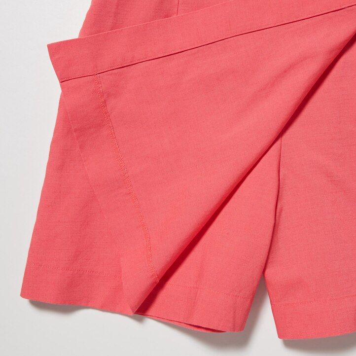 falda pantalón de mezcla de lino uniqlo rosa para mujer