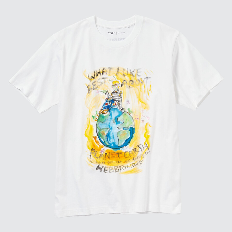 camisetas blancas uniqlo peace for all graphic francesco risso para mujer