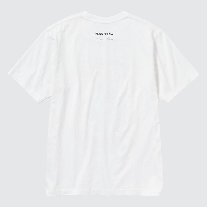 camisetas blancas uniqlo peace for all graphic francesco risso para mujer