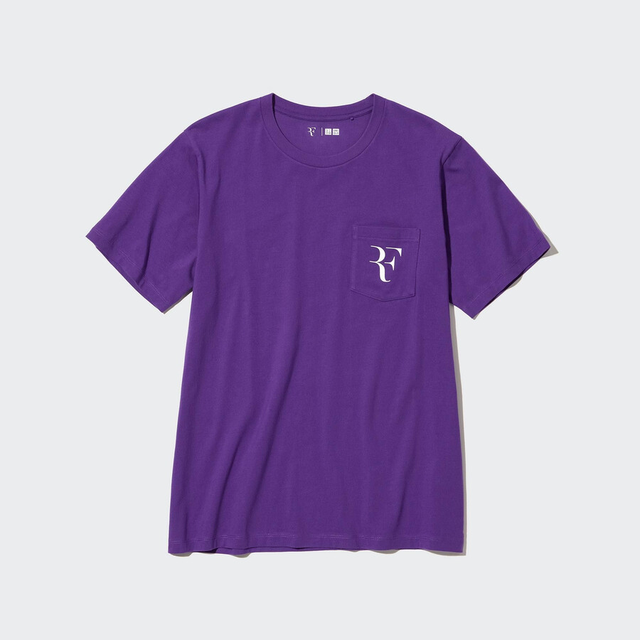 camisetas moradas con el logo roger federer rf de uniqlo para mujer