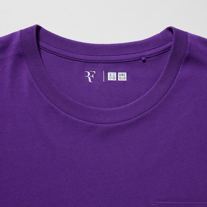 camisetas moradas con el logo roger federer rf de uniqlo para mujer