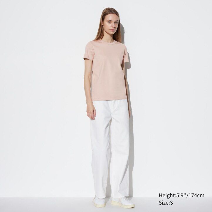 camisetas marrones uniqlo u con cuello redondo y mangas para mujer