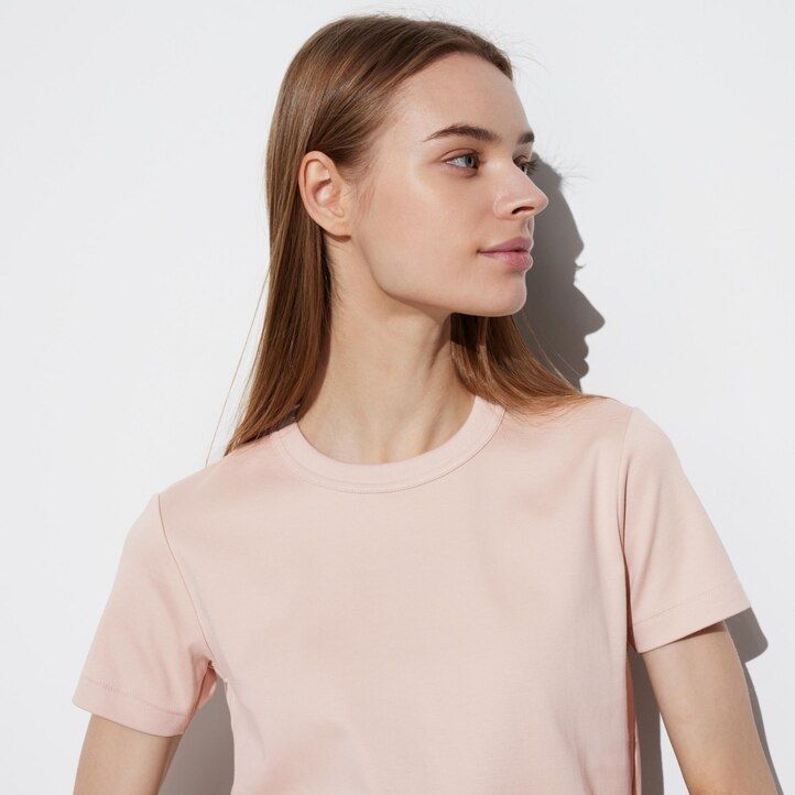 camisetas marrones uniqlo u con cuello redondo y mangas para mujer