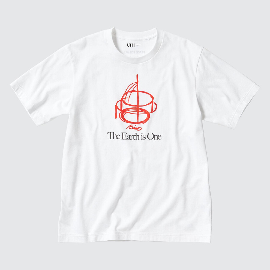camisetas blancas uniqlo peace for all graphic tadao ando para mujer